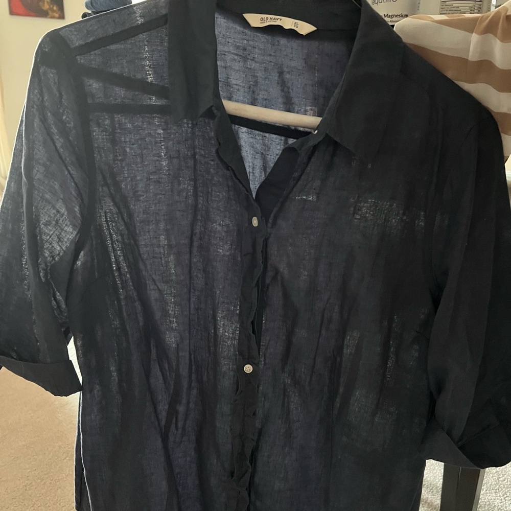 One linen shirt, knitted summer sweater and shirt